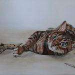 Painting of a tabby cat