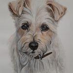 Painting of a west highland terrier